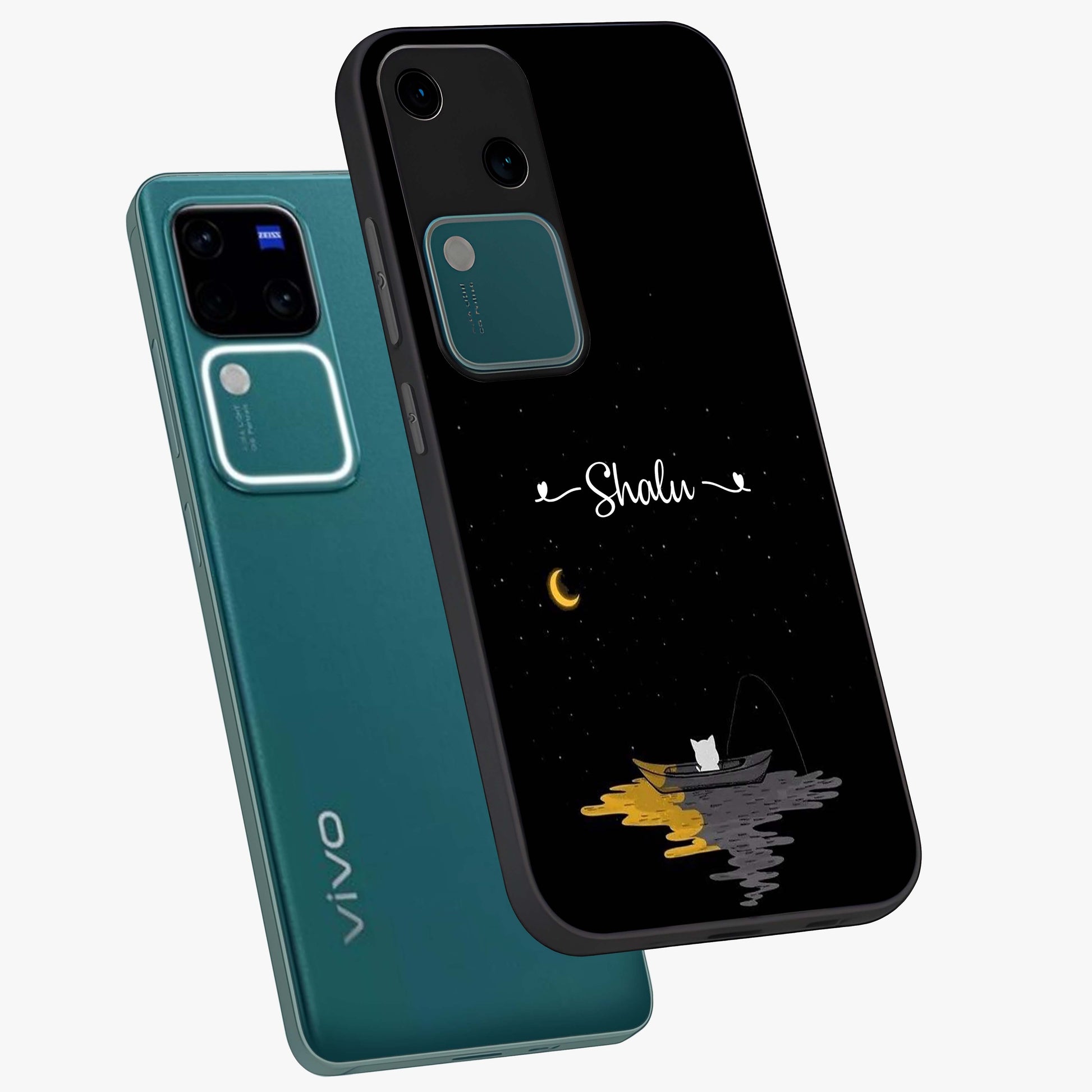 Silent Night Row Glass Case displayed in angled mockup highlighting peaceful evening design with dreamy night aesthetic.