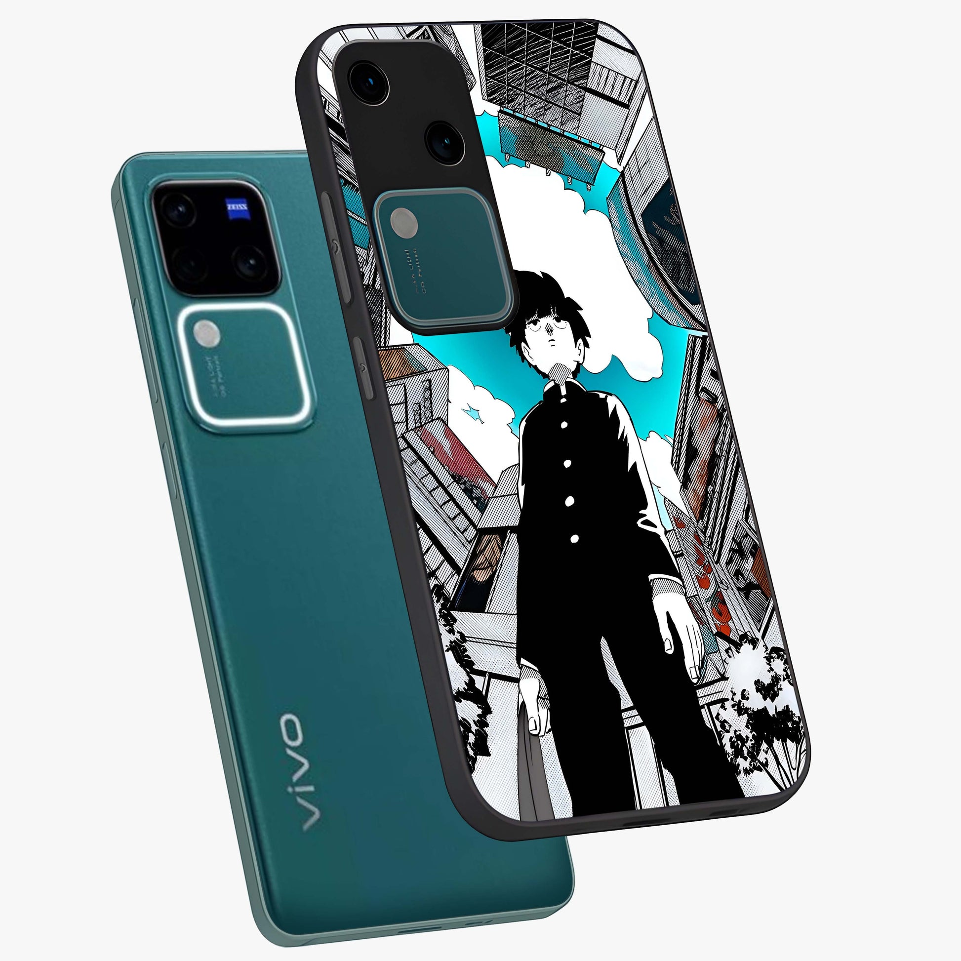 Silent Psychic Awakening Glass Case displayed in angled mockup highlighting spiritual awakening design with cosmic aesthetic.