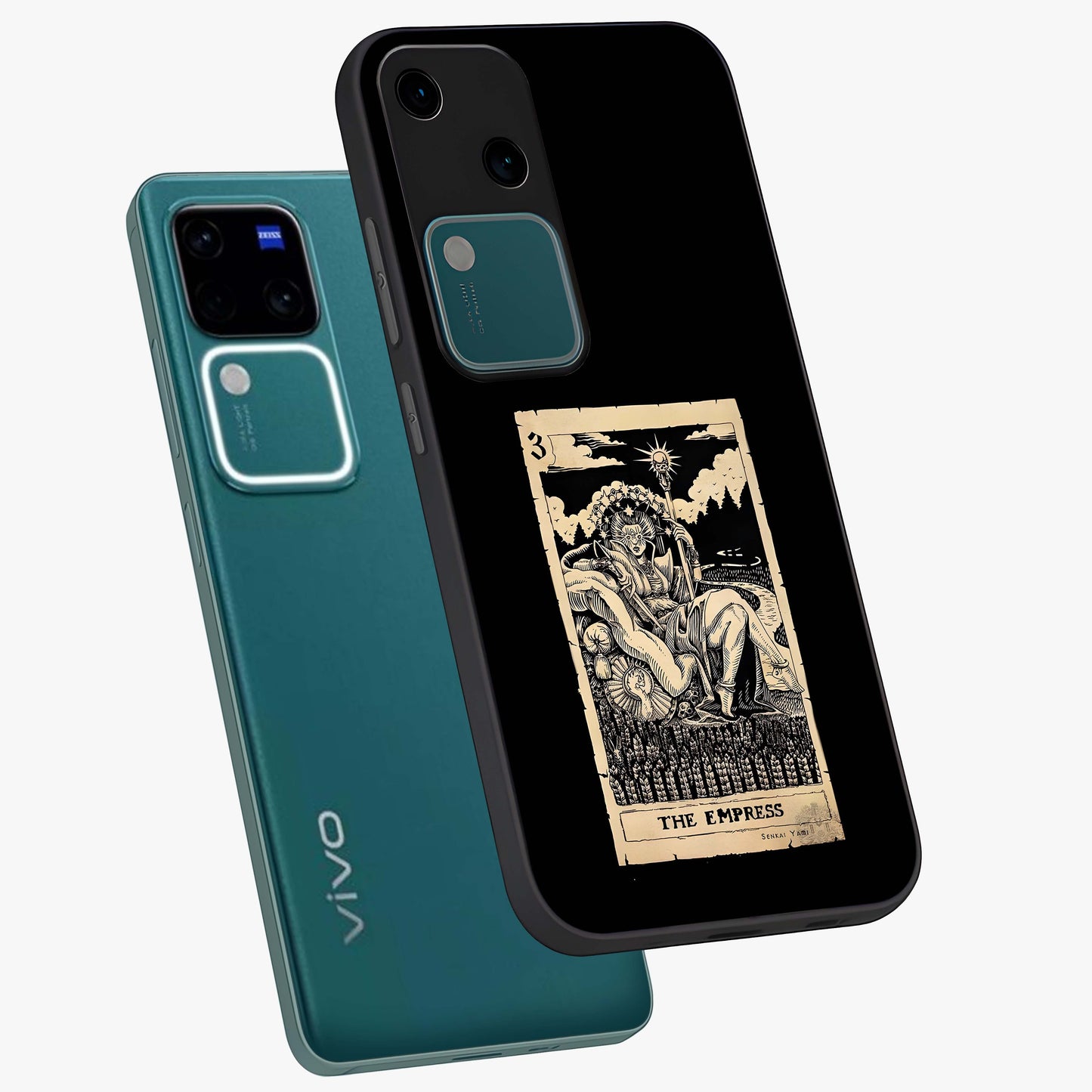 The Empress Glass Case displayed in angled mockup highlighting elegant royal design with majestic aesthetic style.