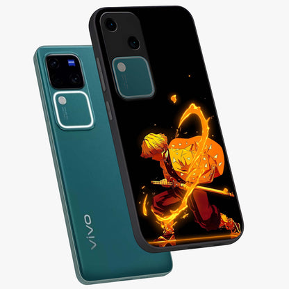 Thunder Flame Execution Glass Case displayed in angled mockup highlighting dramatic fire themed design with intense fantasy aesthetic.