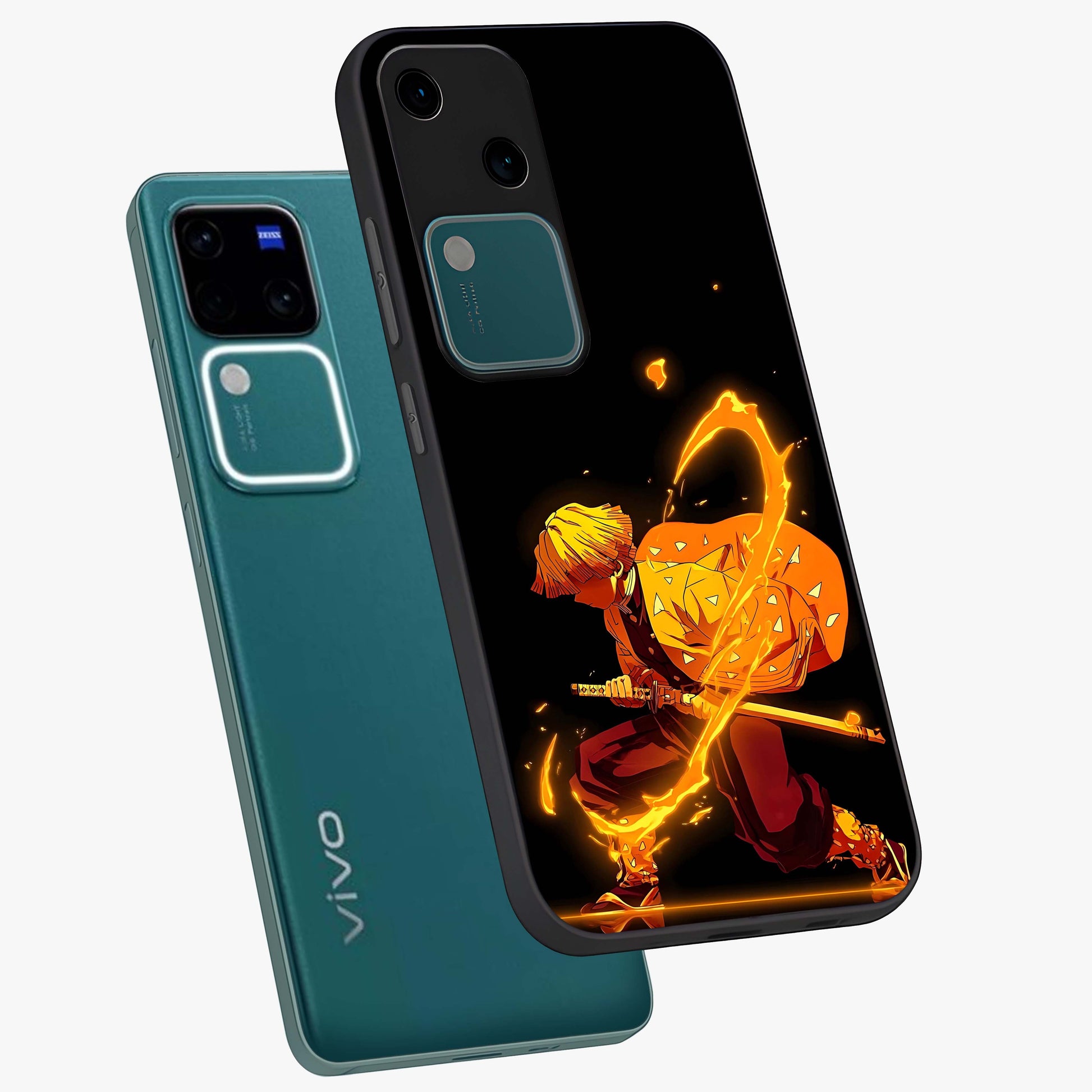 Thunder Flame Execution Glass Case displayed in angled mockup highlighting dramatic fire themed design with intense fantasy aesthetic.
