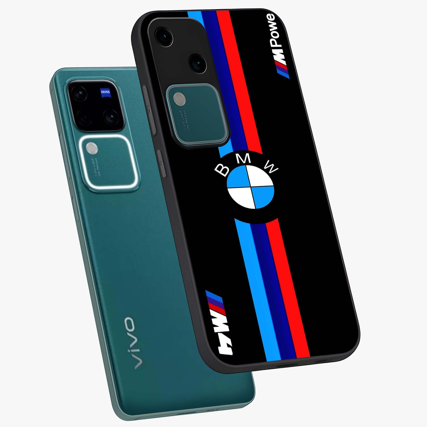 Turbo BMW Beast Glass Case displayed in angled mockup highlighting sleek racing car design with bold automotive aesthetic.