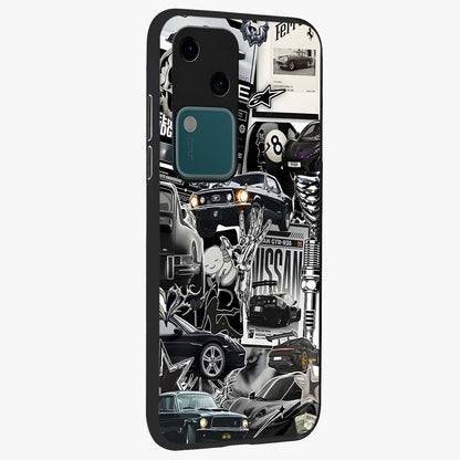 Aesthetic Dark Love Glass Case upright view showcasing dramatic romantic artwork with modern aesthetic style.