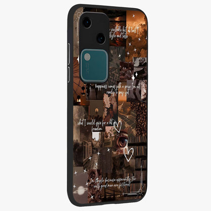 Bittersweet Aesthetic Chaos Glass Case upright view showcasing bold artistic chaos design with modern aesthetic style.
