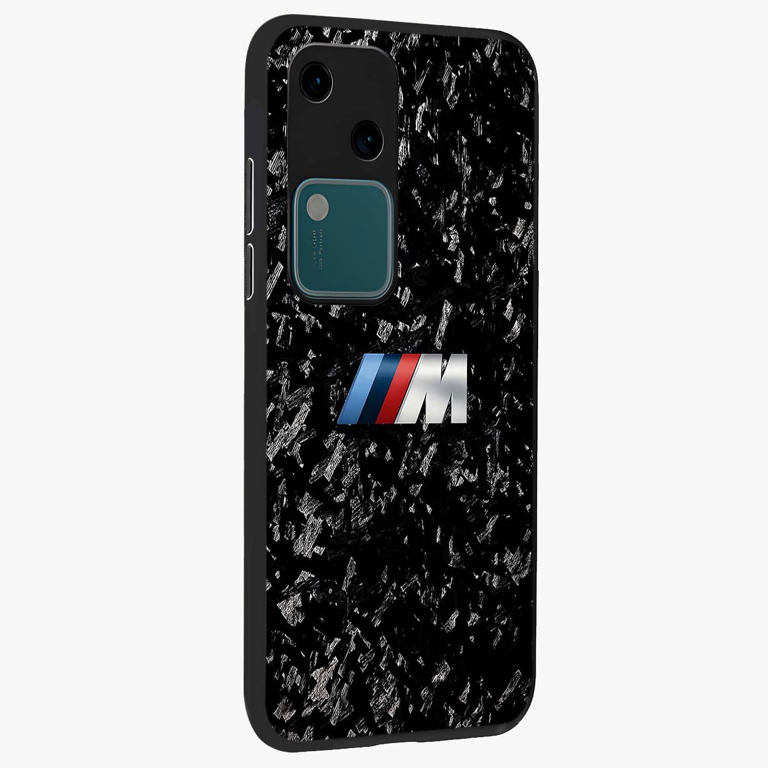 Carbon Speed Mark Glass Case upright view showcasing modern carbon speed graphic with bold automotive theme.