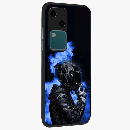 Cyber Sentinel Protocol Glass Case upright view showcasing advanced cyber sentinel artwork with futuristic tech theme.