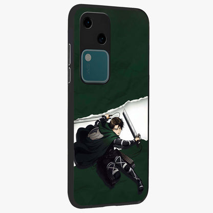 Emerald War Vanguard Glass Case upright view showcasing dramatic warrior artwork with bold fantasy theme.