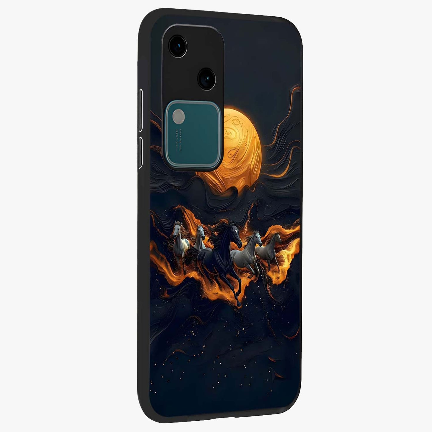Golden Royal Heritage Glass Case upright view showcasing elegant royal artwork with classic heritage theme.