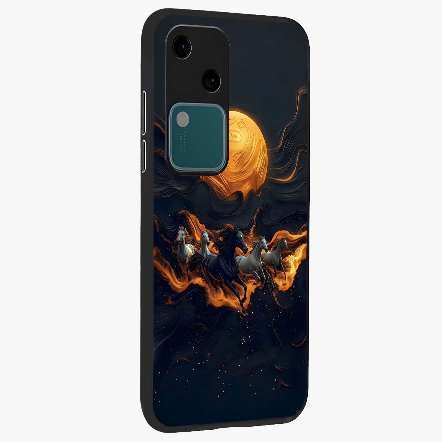 Golden Royal Heritage Glass Case upright view showcasing elegant royal artwork with classic heritage theme.
