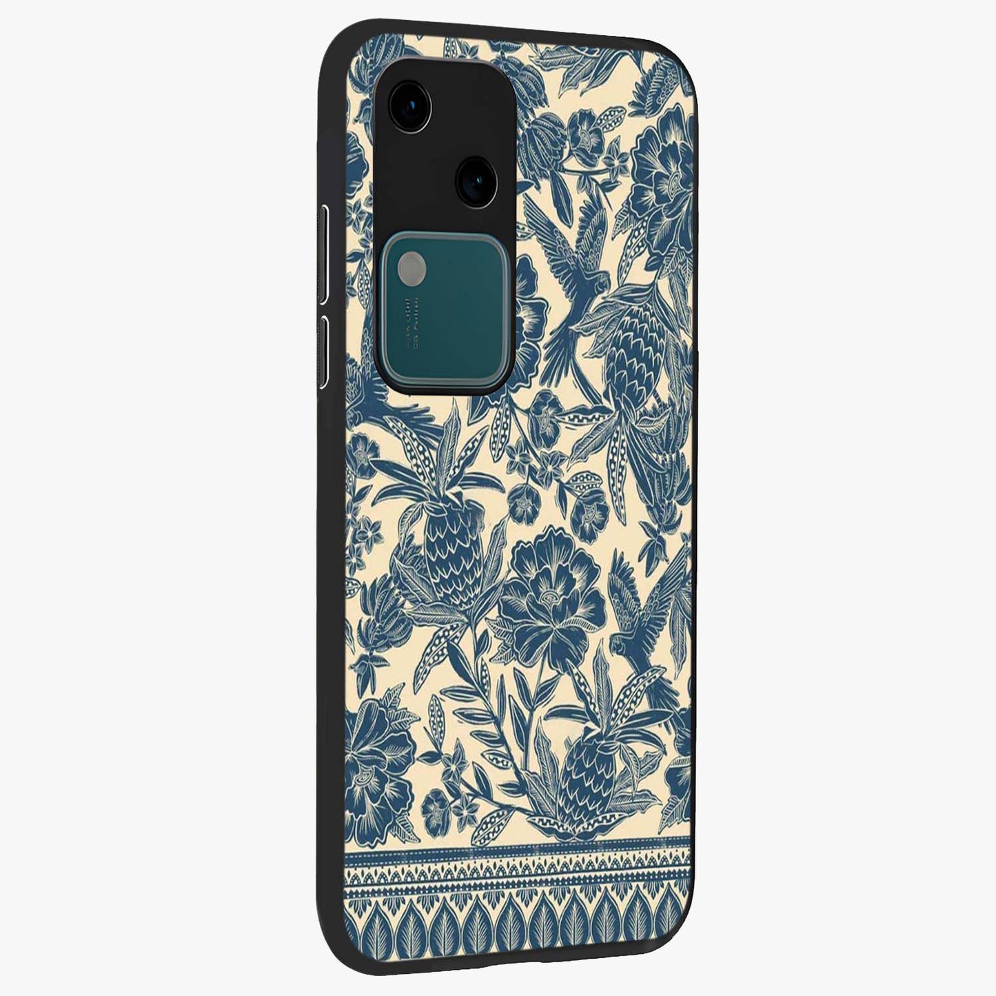 Heirloom Wild Bloom Glass Case upright view showcasing delicate wildflower artwork with timeless floral theme.