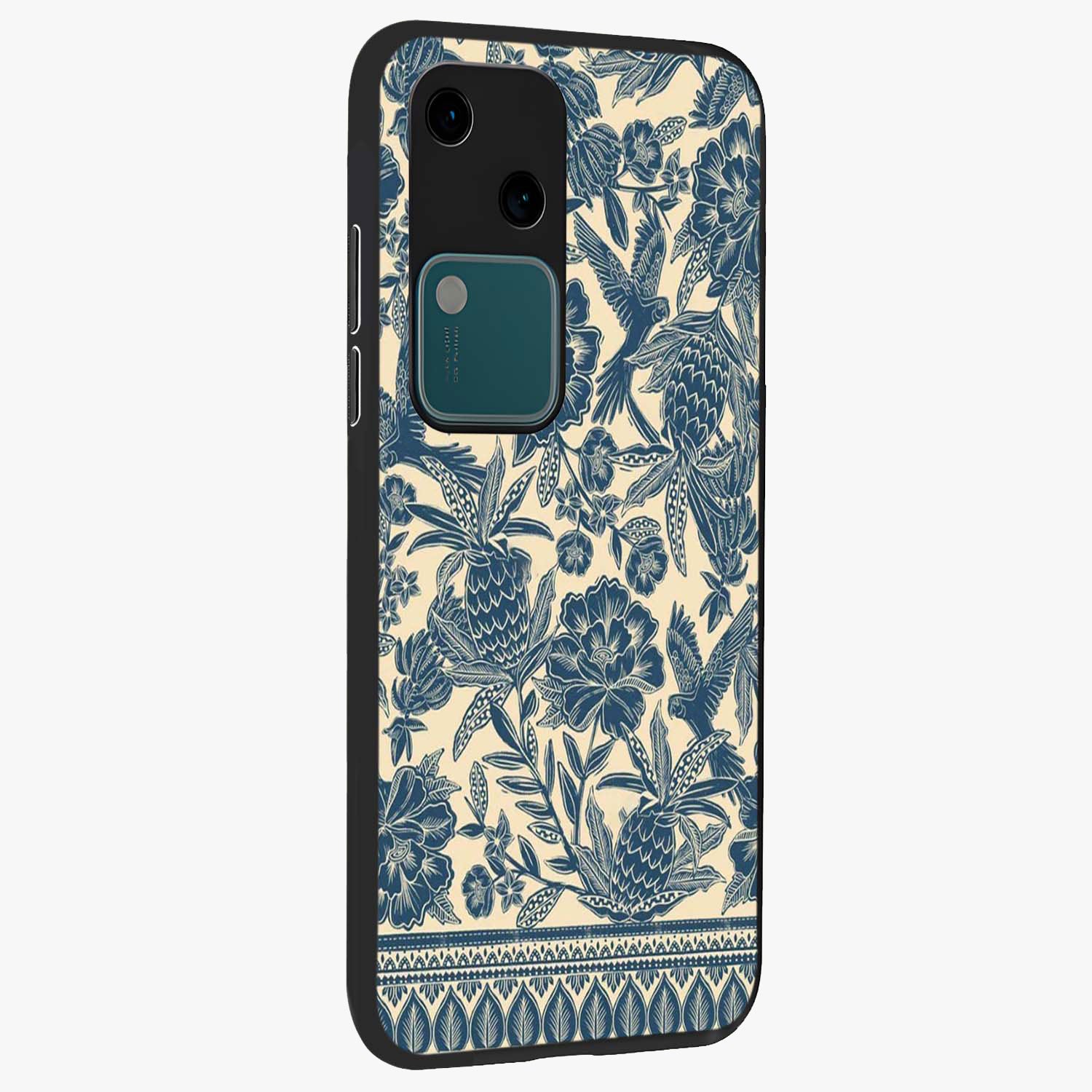 Heirloom Wild Bloom Glass Case upright view showcasing delicate wildflower artwork with timeless floral theme.