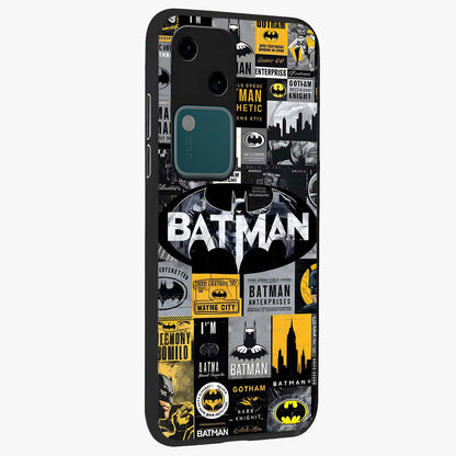 Knight Gotham Rise Glass Case upright view showcasing bold vigilante themed artwork with gothic city vibe.