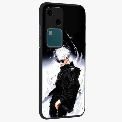 Limitless Shadow King Glass Case upright view showcasing bold shadow warrior artwork with epic fantasy theme.