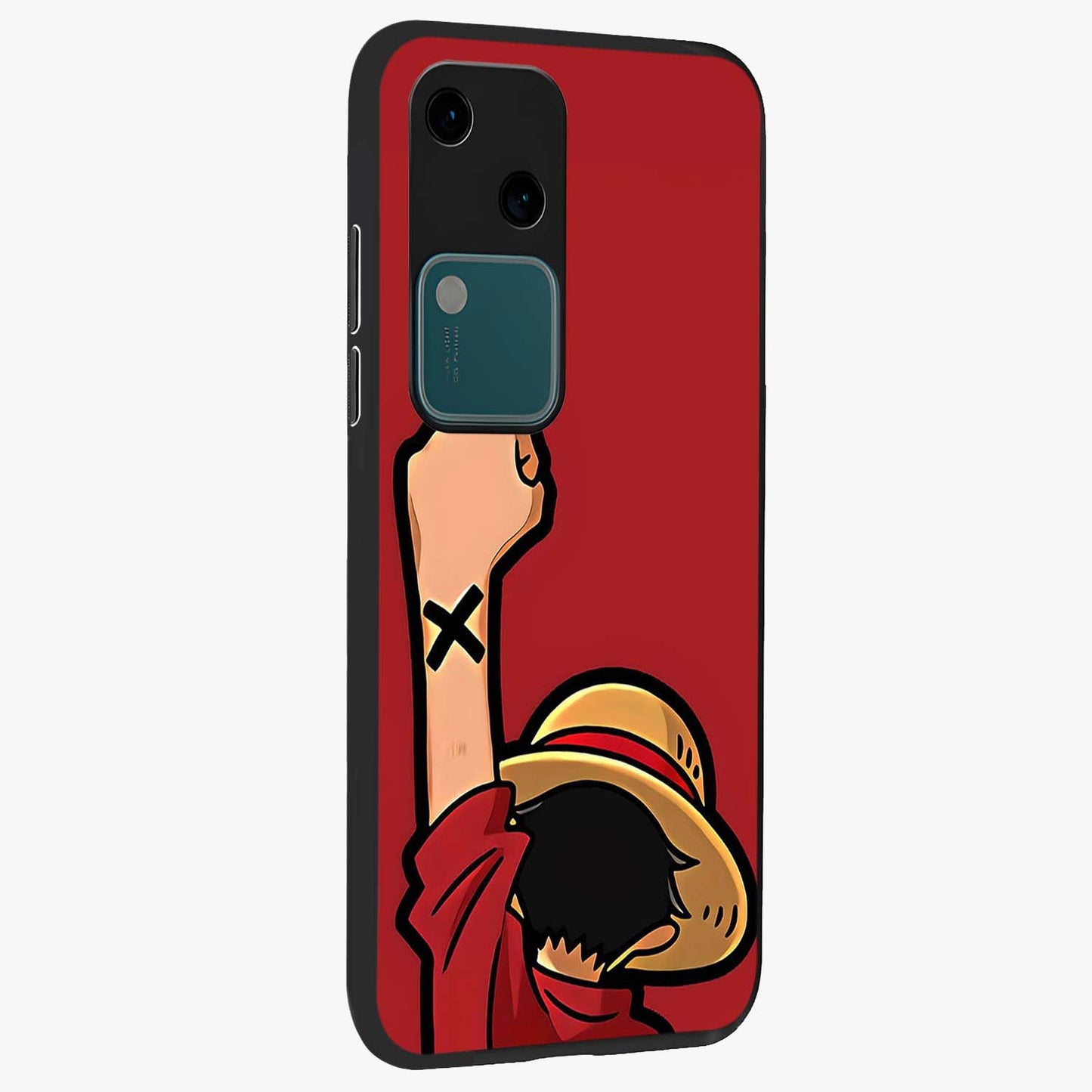 Luffy X Spirit Glass Case upright view showcasing striking anime artwork with adventurous character theme.