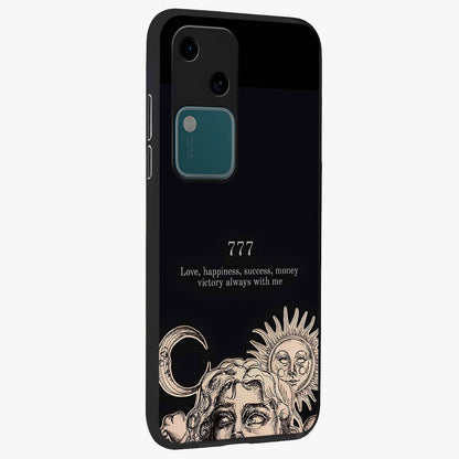 Mystic Victory Aura Glass Case upright view showcasing powerful victory themed artwork with spiritual energy vibe.