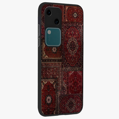 Persian Velvet Tale Glass Case upright view showcasing elegant Persian artwork with classic heritage theme.
