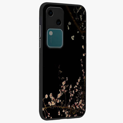 Petal Moon Light With Custom Name Glass Case upright view showcasing elegant floral moon artwork with personalized aesthetic.