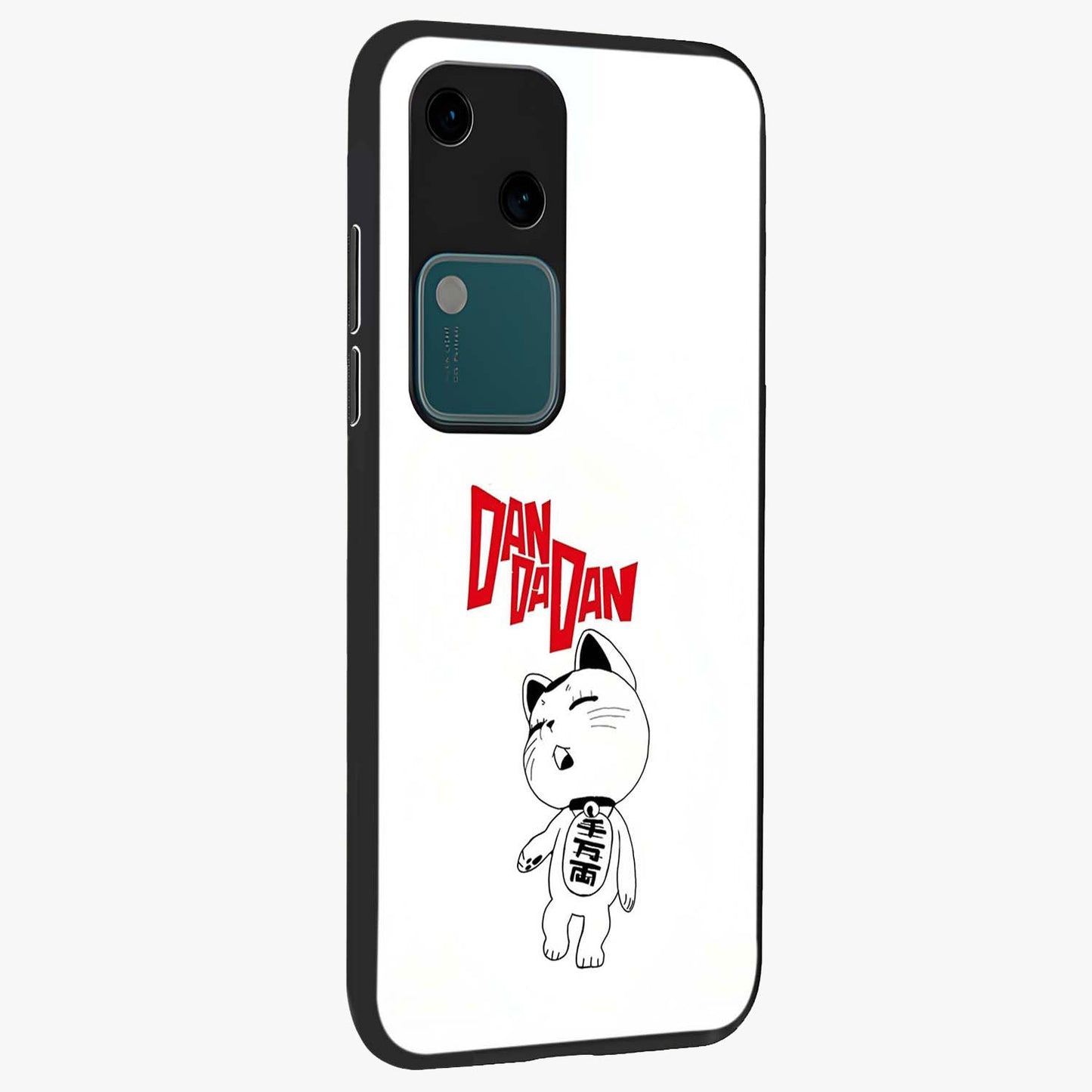 Playful Spirit Charm Glass Case upright view showcasing vibrant charm artwork with fun artistic theme.