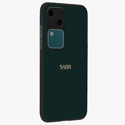 Sabr Minimal Patience Glass Case upright view showcasing calm minimalist artwork with motivational patience theme.