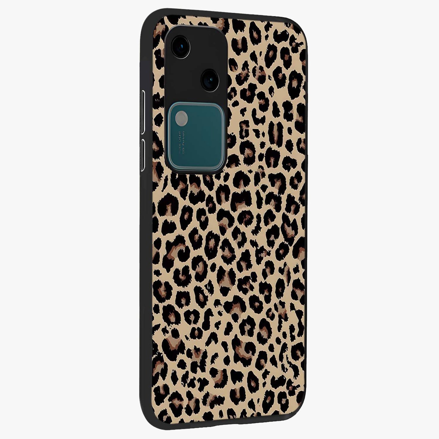 Savage Chic Pattern Glass Case upright view showcasing trendy decorative artwork with edgy fashion theme.