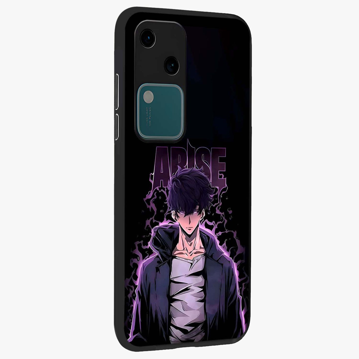 Shadow Monarch Awakening Glass Case upright view showcasing bold monarch artwork with mystical awakening theme.