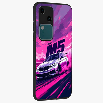 Velocity Drift Pulse Glass Case upright view showcasing powerful racing artwork with energetic motorsport theme.