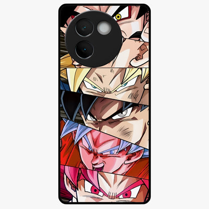 Anime Character Glass Case showing flat back view with vibrant anime artwork and glossy glass finish.