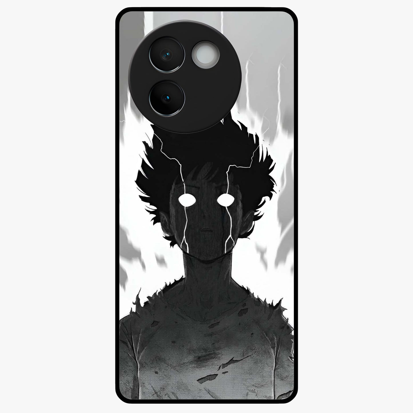 Awakened Inner Rage Glass Case showing flat back view with intense artistic artwork and glossy glass finish.