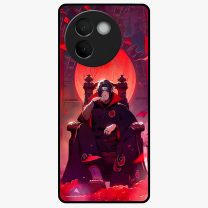 Blood Moon Sovereign Glass Case showing flat back view with mystical blood moon artwork and glossy glass finish.