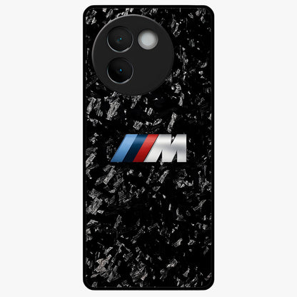 Carbon Speed Mark Glass Case showing flat back view with sporty carbon pattern artwork and glossy glass finish.