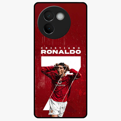 Goal Celebration Legacy Glass Case showing flat back view with football celebration inspired artwork and glossy glass finish.