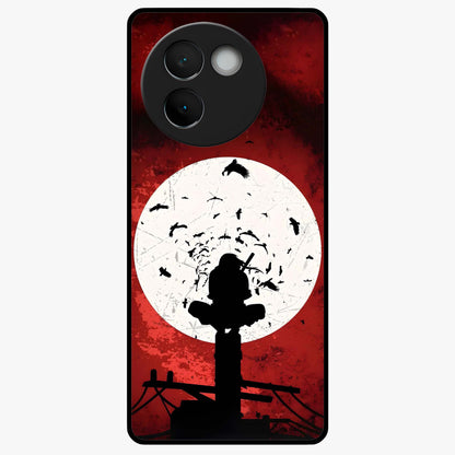 Itachi Limited Edition Naruto Anime Glass Case showing flat back view with iconic anime character artwork and glossy glass finish.