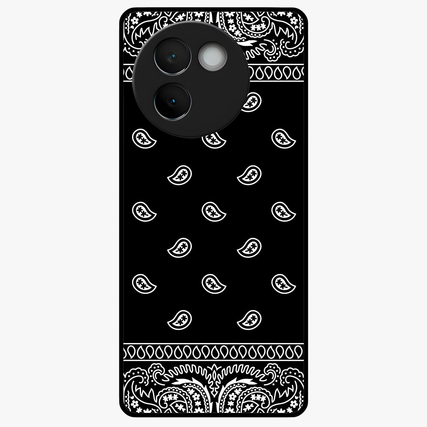 Retro Rebel Threads Glass Case showing flat back view with vintage street style artwork and glossy glass finish.