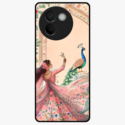 Royal Grace Muse Glass Case showing flat back view with elegant artistic artwork and glossy glass finish.