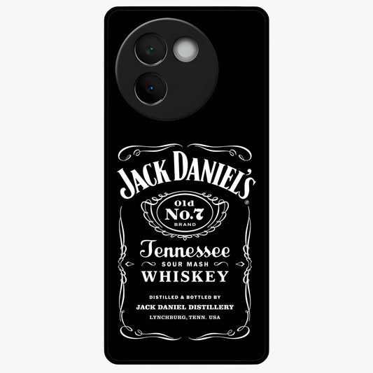 Vintage Whiskey Heritage Glass Case showing flat back view with classic whiskey inspired artwork and glossy glass finish.