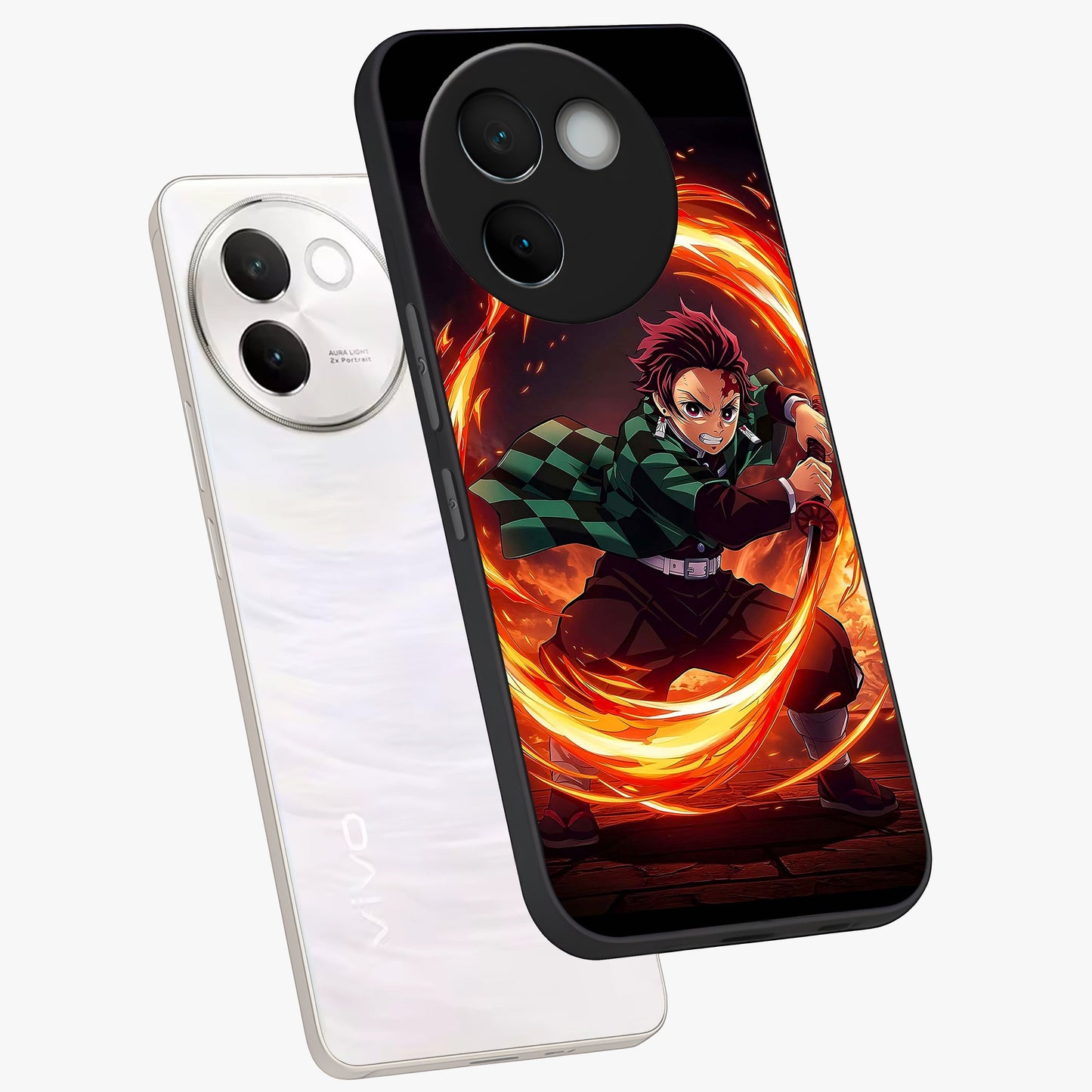 Blazing Sword Resolve Glass Case displayed in angled mockup highlighting powerful sword illustration and bold fantasy theme.