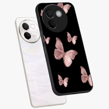 Butterfly Pattern Glass Case displayed in angled mockup highlighting delicate butterfly design and aesthetic pattern style.