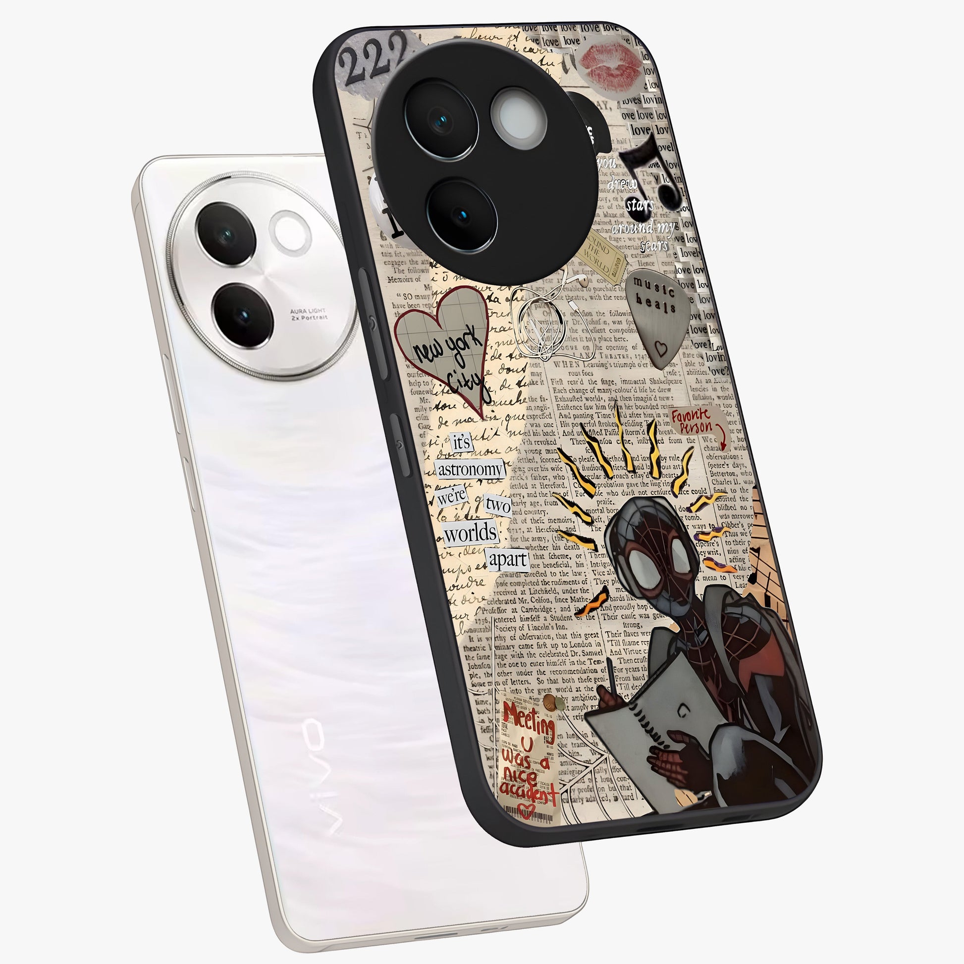 City Dream Sketch Glass Case displayed in angled mockup highlighting minimal city illustration with aesthetic sketch style.