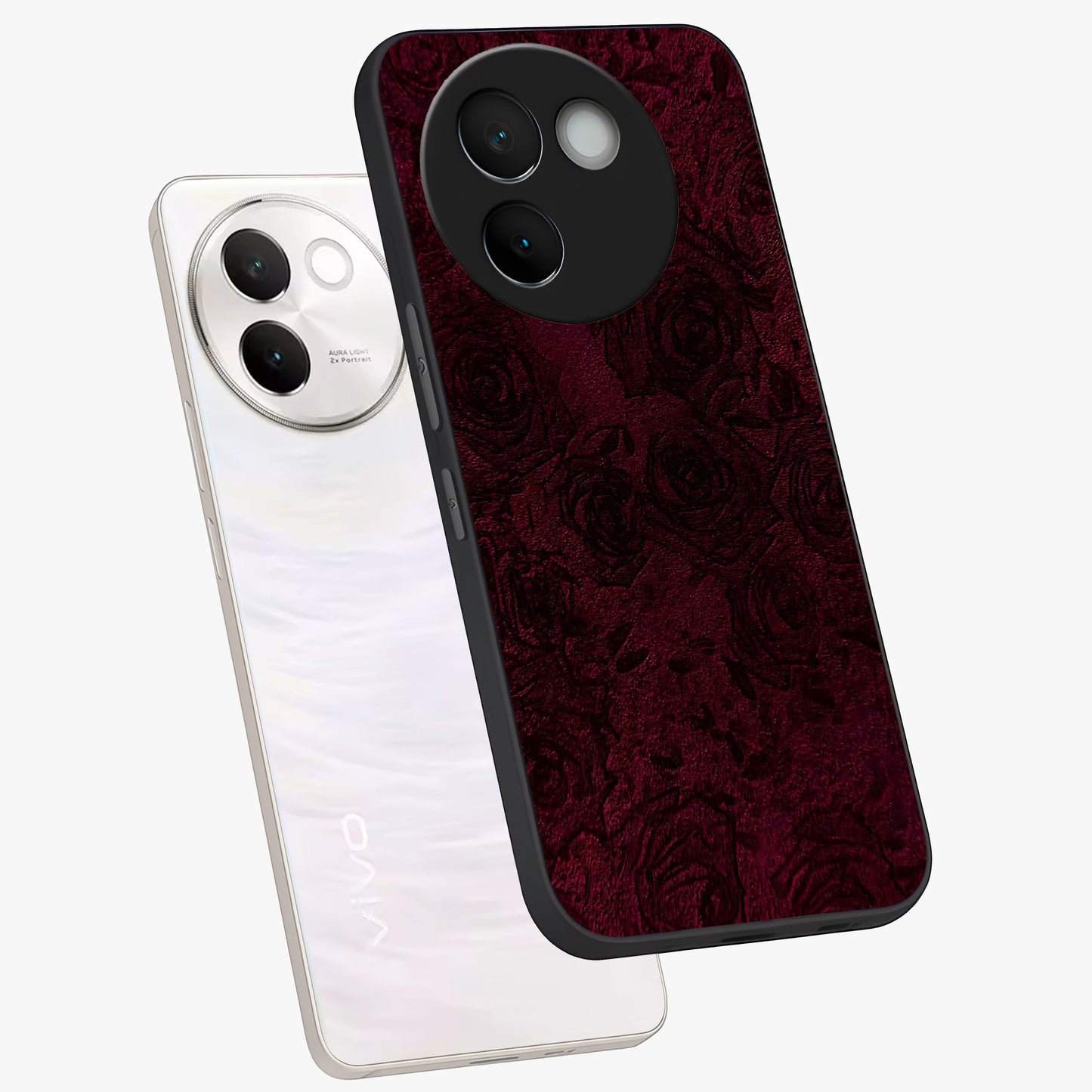 Crimson Fade Flow Glass Case displayed in angled mockup highlighting smooth gradient design with modern aesthetic style.