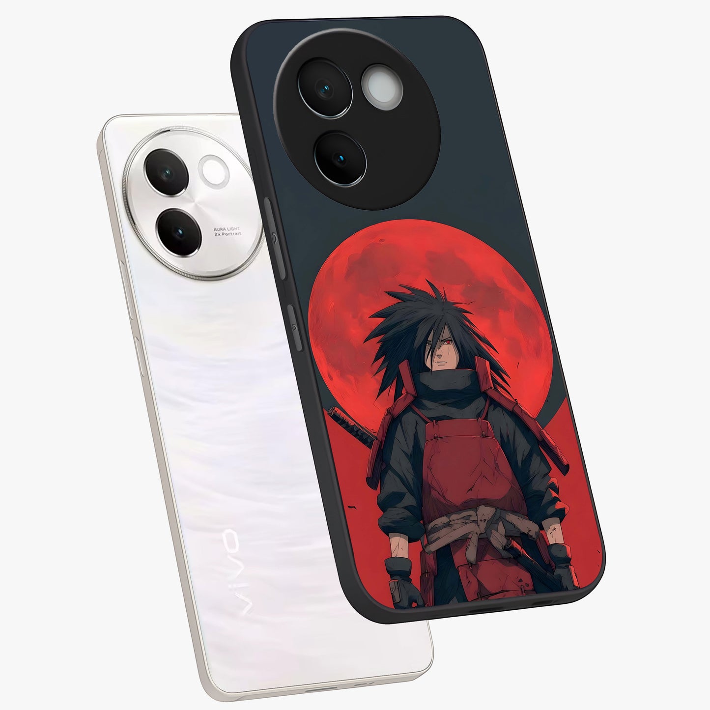 Crimson Moon Warlord Glass Case displayed in angled mockup highlighting dramatic crimson moon design with fantasy aesthetic.