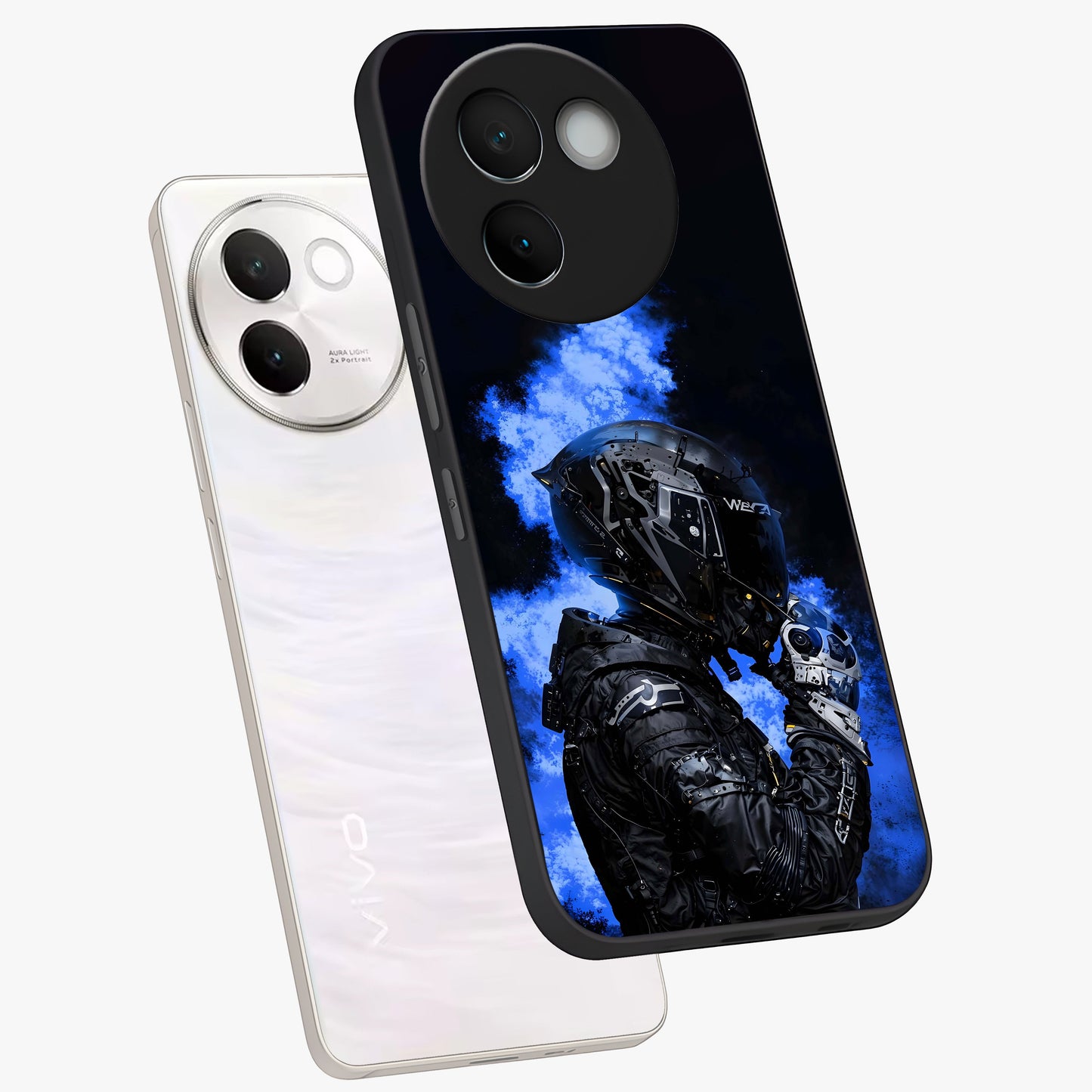 Cyber Sentinel Protocol Glass Case displayed in angled mockup highlighting digital cyber design with sci-fi aesthetic style.
