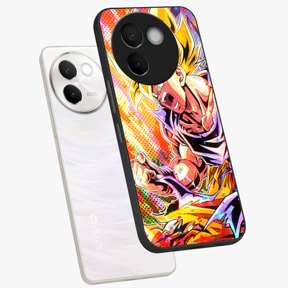 Firing Goku Glass Case displayed in angled mockup highlighting dynamic anime character design with action aesthetic.
