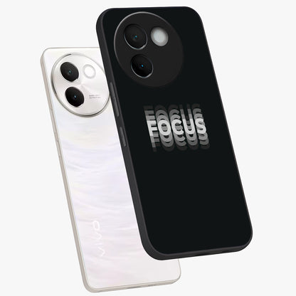 Focus Mode On Glass Case displayed in angled mockup highlighting clean minimal text artwork with modern aesthetic style.