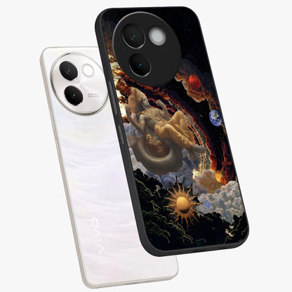 Galactic Divine God Glass Case displayed in angled mockup highlighting powerful celestial deity illustration with galactic aesthetic.