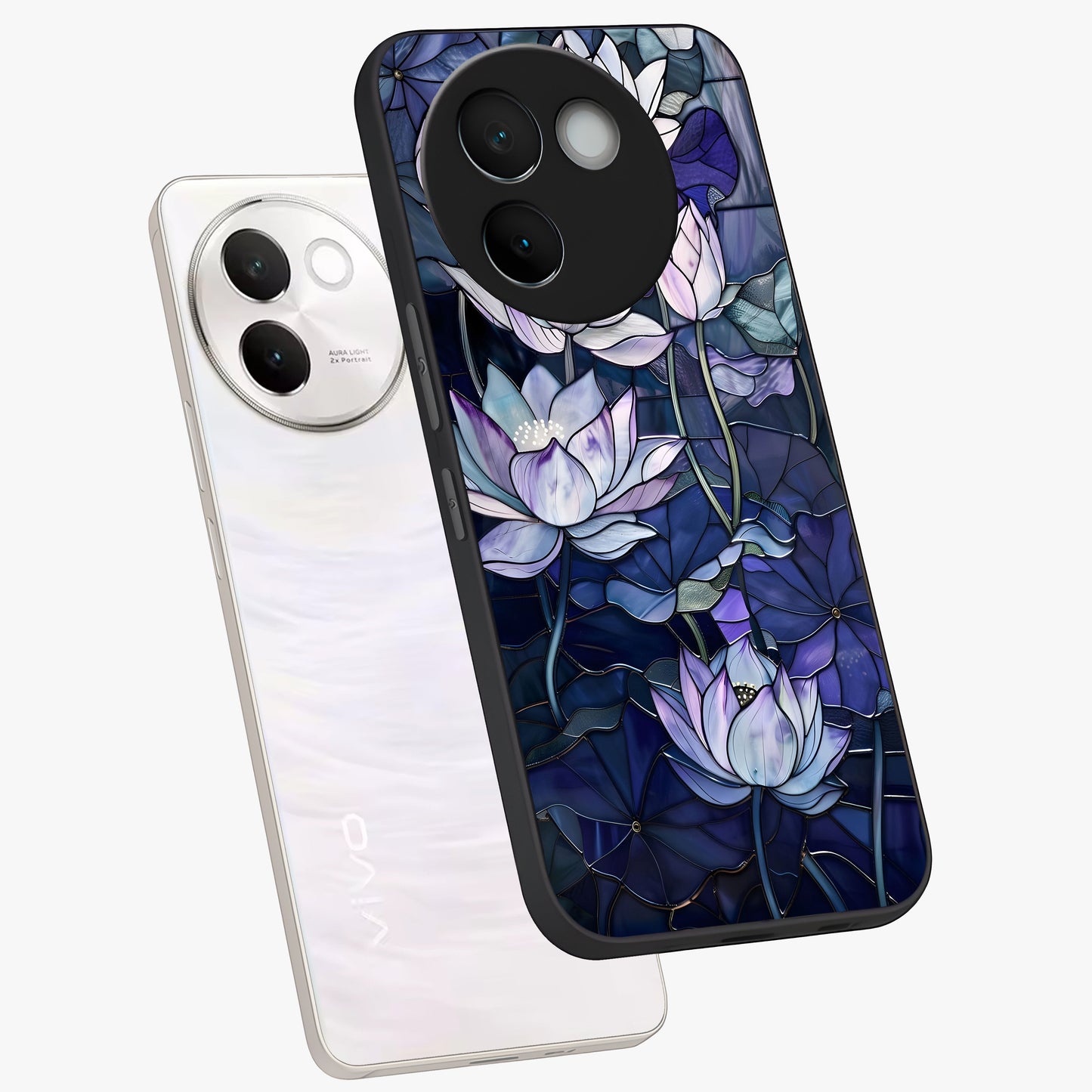 Gloss Petal Rush Glass Case displayed in angled mockup highlighting vibrant petal design with elegant floral aesthetic.