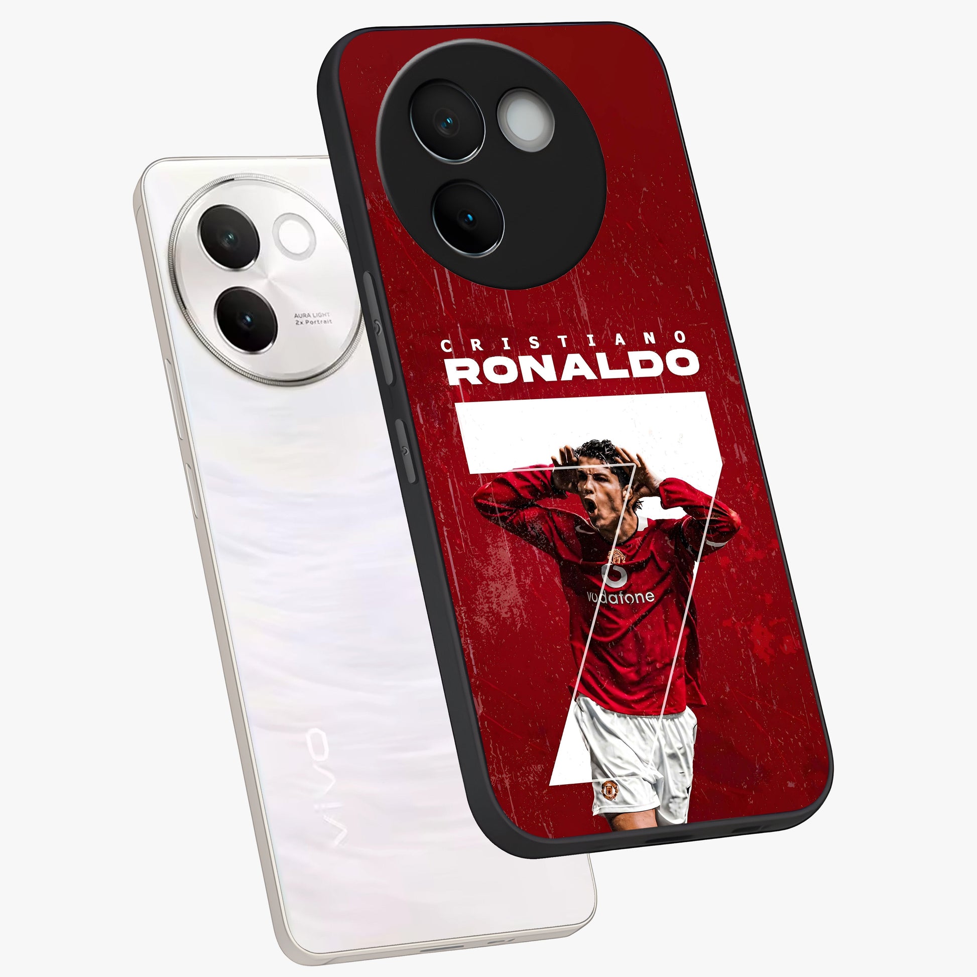 Goal Celebration Legacy Glass Case displayed in angled mockup highlighting energetic sports celebration design with bold athletic theme.