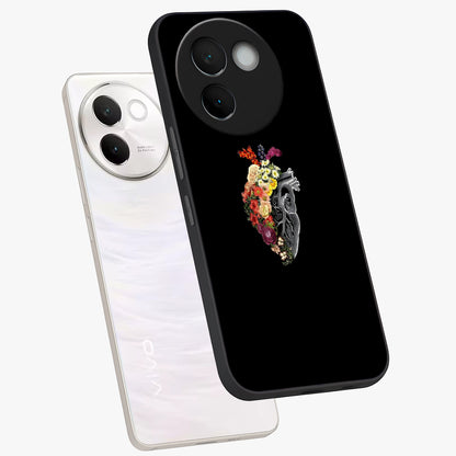 Heart With Flowers Glass Case displayed in angled mockup highlighting romantic flower design with soft aesthetic style.