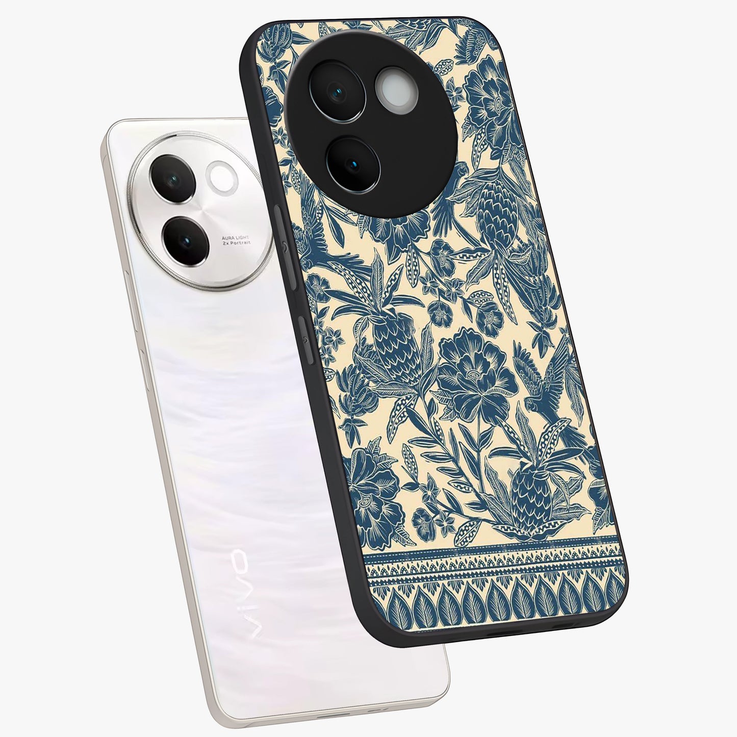 Heirloom Wild Bloom Glass Case displayed in angled mockup highlighting botanical bloom design with classic aesthetic style.