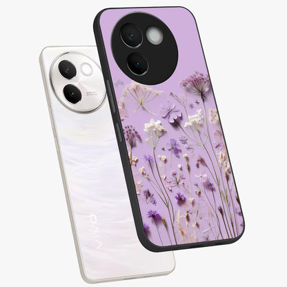 Lavender Blossom Dream Glass Case displayed in angled mockup highlighting dreamy lavender flower design with calming aesthetic style.
