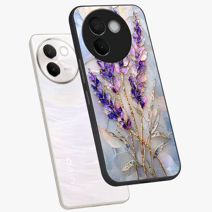 Lavender Dream Glow Glass Case displayed in angled mockup highlighting dreamy purple glow design with soft artistic style.